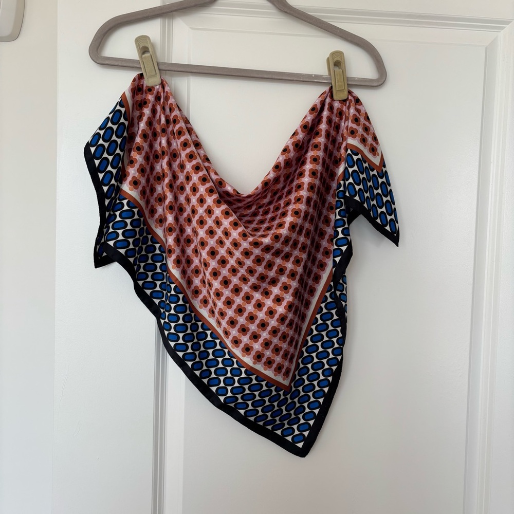 Zara Geometric Printed Satin Scarf
